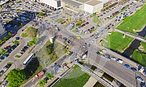 Aerial view of intersection in Iasi city