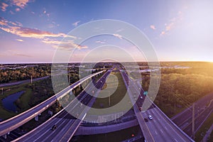 Aerial view Interstate 4 in Sanford Florida