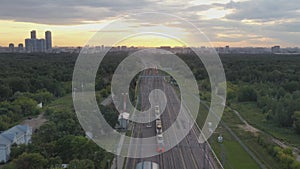 Aerial view of the intracity railway running through the Park area