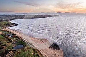 Aerial view of the Inver bay and beach in County Donegal - Ireland.