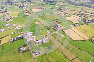 Aerial View of Irish Farms and Houses