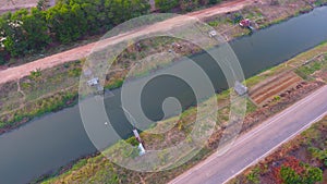 Aerial view of irrigation canal