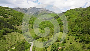 Aerial view of Iskar River Gorge near village of Ochindol, Vratsa region, Bulgaria