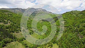 Aerial view of Iskar River Gorge near village of Ochindol, Vratsa region, Bulgaria