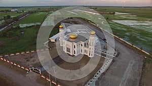 Aerial view of islamic mosque