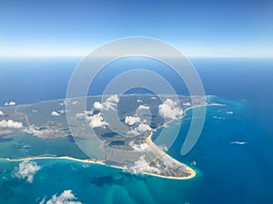 Aerial view of the island of Barbuda photo