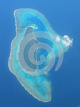 Aerial view on island, French Polynesia