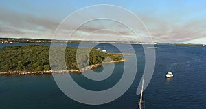 Aerial view Island of Galesnjak, Lover's Island, Croatia