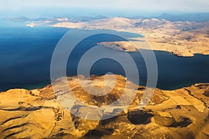 Aerial view of island Lemnos