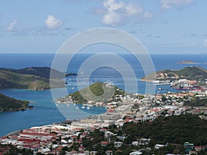 Aerial view of the island of St Thomas