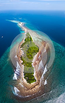 Aerial view of the island of Thanburudhoo