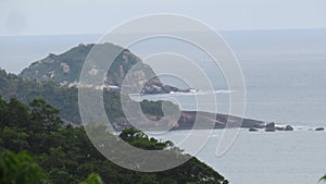 Aerial view of islands and continents in the Trindade Sea in Paraty photo