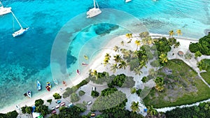 Aerial view, Islands of the Grendines, Tobago