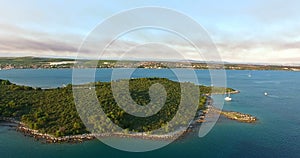 Aerial view of islands in Pasman channel, Croatia