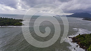 Aerial View of Islands on a stormy day. Koh Chang, Thailand.