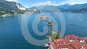 Aerial view of Isola Bella, in Isole Borromee archipelago in Lake Maggiore, Italy