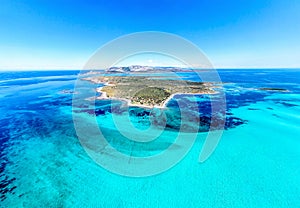 Aerial view of Isola Piana in Stintino