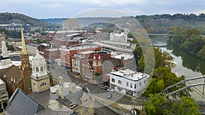 Aerial View Isolated on the State Capital City Downtown Frankfort Kentucky photo
