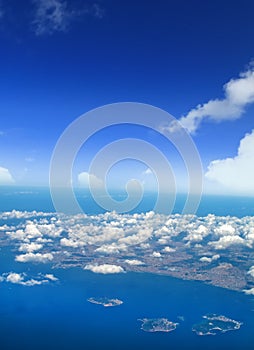 Aerial view of Istanbul city asian side with cloudy sky in Turkey