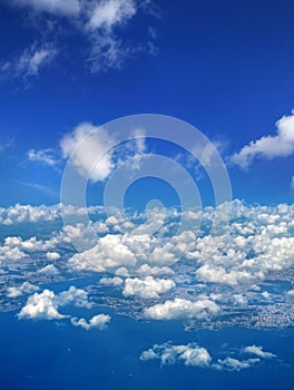Aerial view of Istanbul city asian side with cloudy sky in Turkey