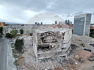 Aerial view of Istropolis ruins in Bratislava, Slovakia