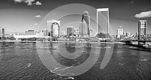 Aerial view of Jacksonville Bridge and skyline, Florida, USA