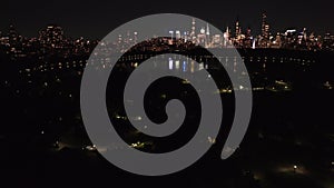 Aerial View - Jacqueline Kennedy Onassis Reservoir - Central Park - Night