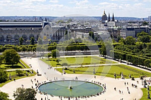 Aerial view of Jardin Des Tuileries photo