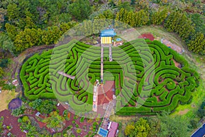 Aerial view of Jeju maze Park, republic of Korea