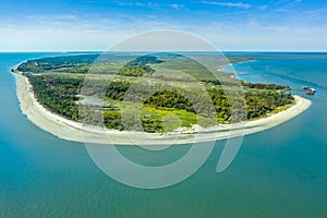 Aerial view Jekyll Island Beach