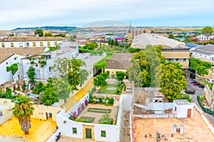 Aerial view of Jerez de la Frontera with Compound of Tio Pepe vineyard, Spain photo