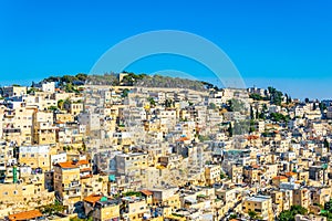 Aerial view of Jerusalem from the city of David, Israel