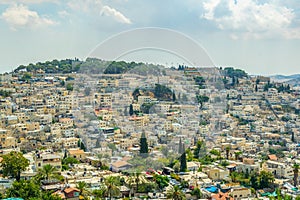 Aerial view of Jerusalem from the city of David, Israel