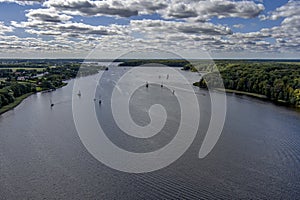Aerial view of the Jeziorak Lake in Northern Poland photo