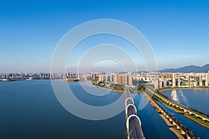 Aerial view of jiujiang cityscape