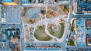 Aerial view of the Joel Weeks Park in Toronto