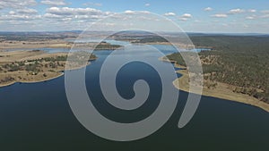 Aerial view joh Bjelke-Petersen dam reservoir queensland