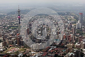 Aerial view of Johannesburg photo