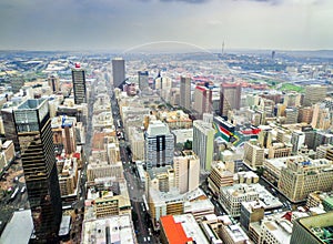 Aerial View of Johannesburg Skyline
