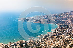 Aerial view of the Jounieh coastal city, Lebanon