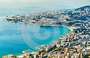 Aerial view of Jounieh in Lebanon