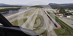 Aerial View of the Juneau Alaska Airport Runways and Seaplane Inlet