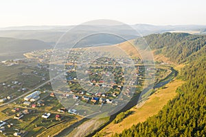 Aerial view of Kaga village in Bashkortostan