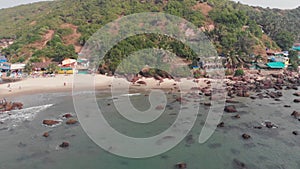 Aerial view of Kalacha beach in Goa. India.