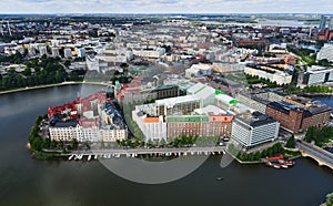 Aerial view of Kallio district of Helsinki, Finland