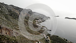 Aerial view of Kalymnos coastline