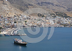 An Aerial view of the Kalymnos Port, Greece