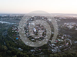 Aerial view of Kamianets-Podilskyi city in Ukraine