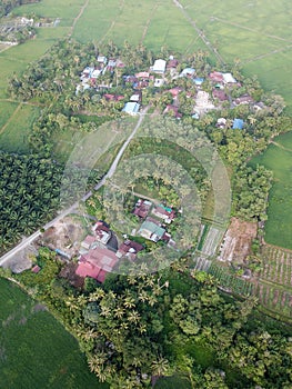 Aerial view kampung house