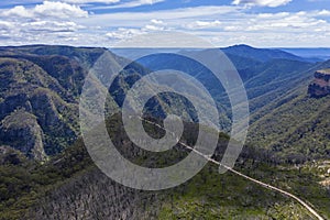 Aerial view of Kanangra-Boyd National Park in regional Australia